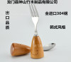 Wooden handle knife fork -faced tableware Smile -faced wooden handle tableware Gift tableware Korean zakka tableware