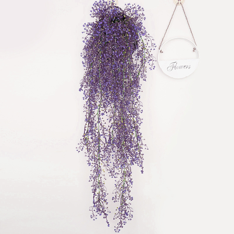 Artificial Golden Bell sauce colgante de pared hogar restaurante decoración de la pared colgante de pared de ratán de plástico decoración de la pared de la planta colgante cesta de la flor al por mayor