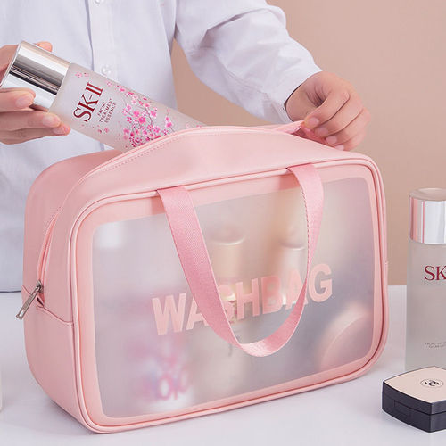 New cosmetic storage bag PVC semi-transparent waterproof large travel travel washbasin factory direct sale