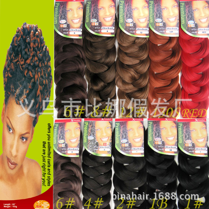 Factory African European and American Cross-Border Wig Super Xpression Braid Black Dreadlocks Hair Extensions Big Braids