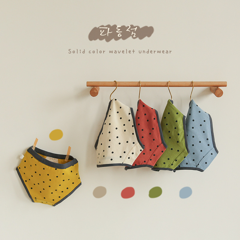 N006 children's underwear manufacturers wholesale only one children's underwear small wave point triangle cotton underwear for boys and girls