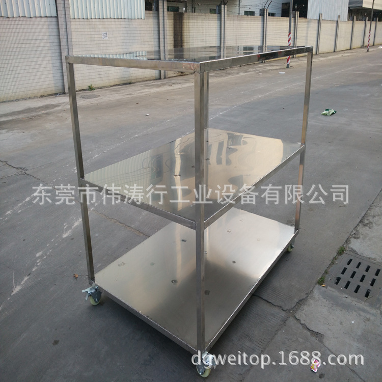 东莞供应不锈钢周转车三层高强度车间实验室洁净工作台物料架批发