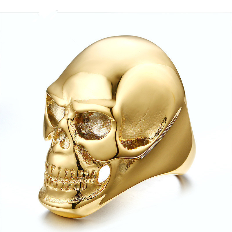 Vintage punk style domineering hot-selling accessories classic creative skull finger ring titanium steel men's ring all-match jewelry