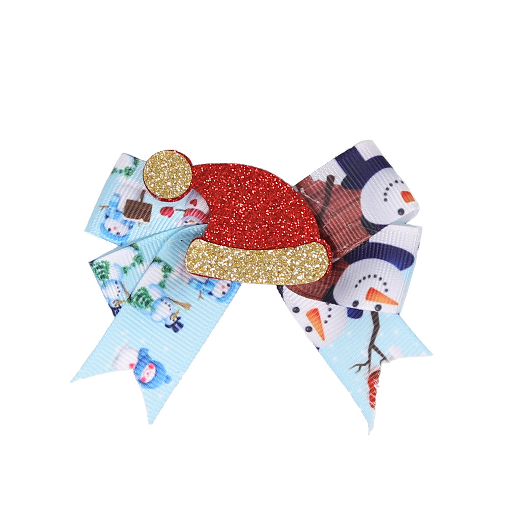 Decoraciones navideñas, pasadores de pelo con purpurina navideña, pasadores de pelo con dibujos animados de muñeco de nieve, alce, árbol de Navidad, lazos para el pelo, accesorios para el cabello