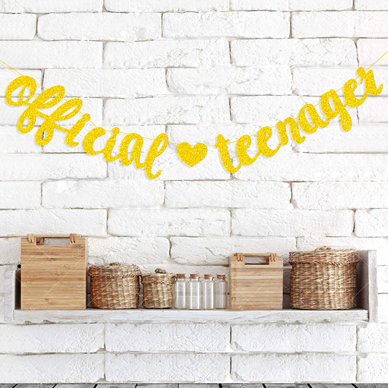 Europa y América del banquete de boda decoración cadena Fábrica de la bandera de La Boda Guirnalda Oficial adolescente Glitter Garland