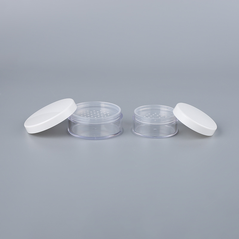 厂家优惠新款黑白盖15克30g50g散粉盒现货化妆粉盒散粉盒包材塑料