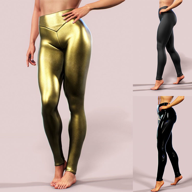 Wish Amazon Bright Leather Cropped Leggings Autumn and Winter Imitation Leather Women's Pants Stretch Front and Back V-Waist Leggings Wish Amazon Bright Leather Cropped Leggings Autumn and Winter Imitation Leather Women's Pants Stretch Front and Back V-Waist Leggings