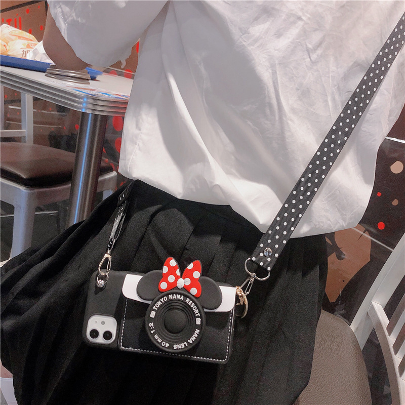 Cartoon Coin Purse Suitable for Apple 14 Mobile Phone Case Iphone15Pro Crossbody Lanyard 17 Card 16Pro Female