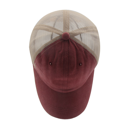 Baseball cap European and American breathable mesh hat for men and women summer Korean version washed and aged peaked cap sun protection visor