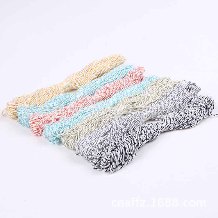 厂家批发吊牌合股棉线 diy编织彩色棉绳 食品包装礼品包装合股绳