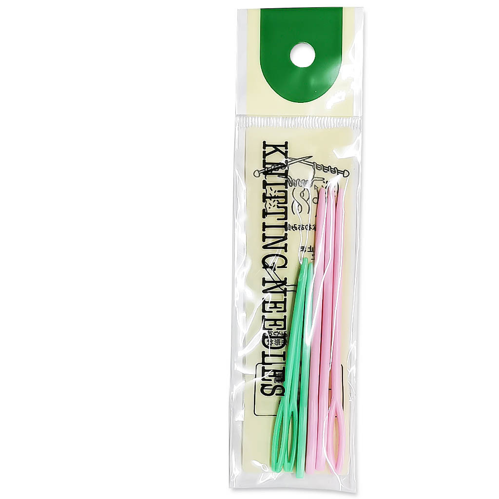 Herramienta de tejer aguja de lana de plástico aguja de coser a mano de color aguja de coser a mano un paquete de 6