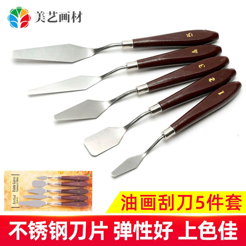 Фабрика оптовая цена масляной живописи скребок 5 шт костюм искусство гуашь палитра нож искусство поставки нержавеющей стали соскабливая краска