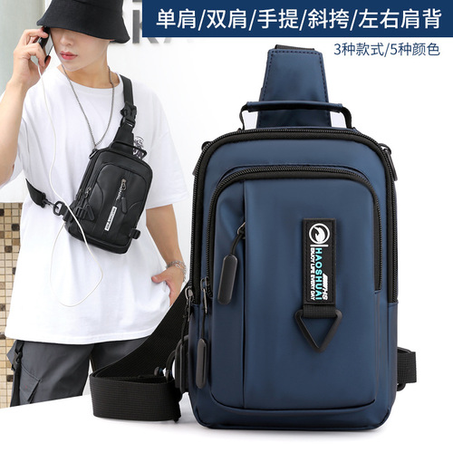 Factory direct sales new casual men's chest bag multi-functional outdoor single shoulder cross-body bag trendy waterproof chest bag cross-border