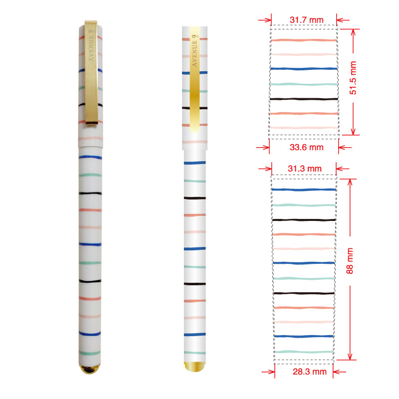 Transferencia de calor pluma de estampado en caliente multicolor gradiente patrón de impresión neutral recarga bolígrafo REGALO EXCLUSIVO
