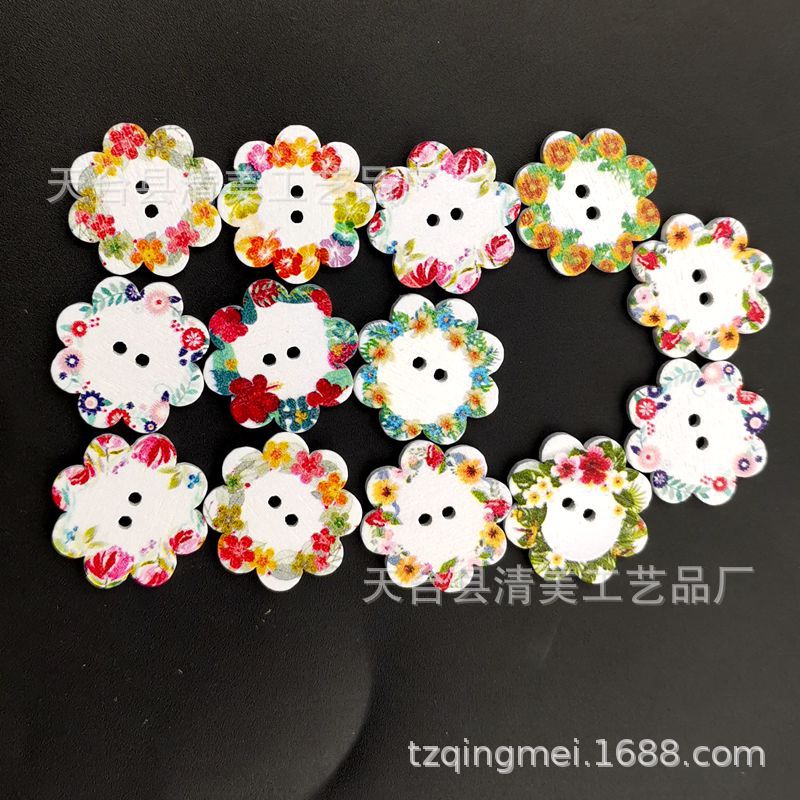 2cm ocho flores de ciruelo botones de madera corona botones de madera de ciruelo 100 piezas/paquete