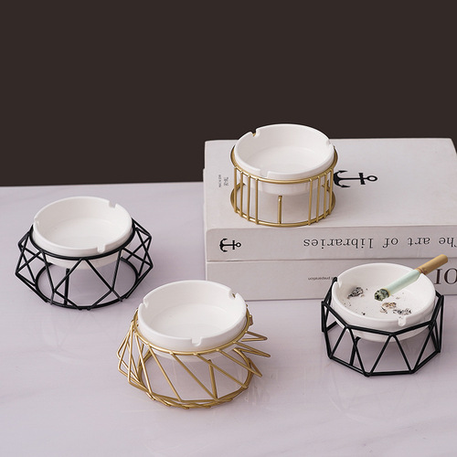 Nordic living room decoration geometric ashtray ornaments creative home modern minimalist office ceramic ashtray