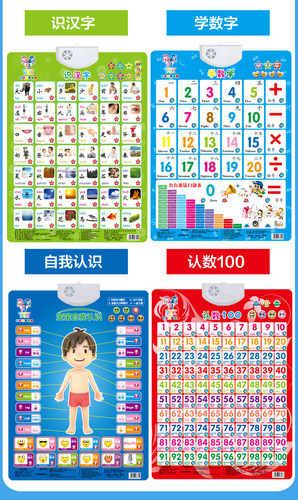Early Education Audio Wall Chart Children and Baby Electronic Sound Pronunciation Learning Hanging Picture Alphabet Concave and Concave Cognition Intelligent Fish