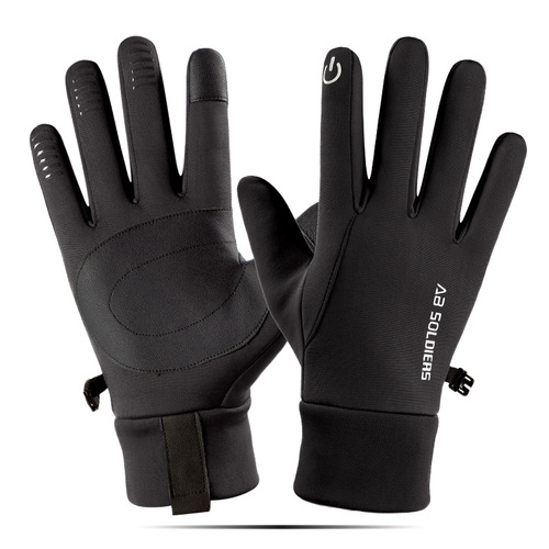 Cycling gloves gloves for men and women in autumn and winter outdoor sports warm polar fleece mountaineering and skiing full finger touch screen cross-border