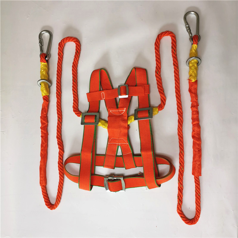 国标红色双背 双钩安全带 高空作业双保险安全带