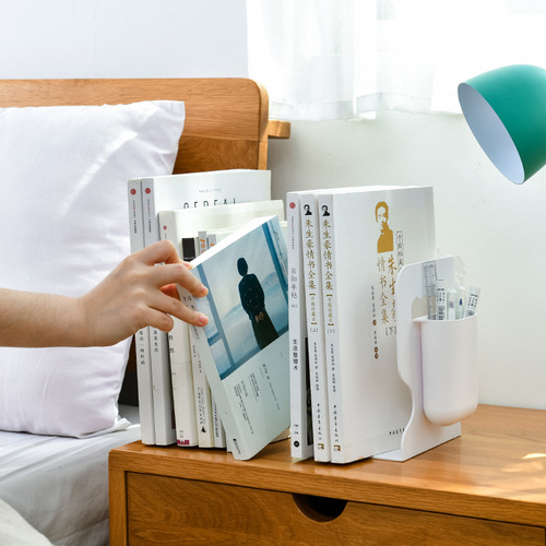 Office desk retractable bookends creative pen holder bookends file storage bookshelf acrylic bookends wholesale