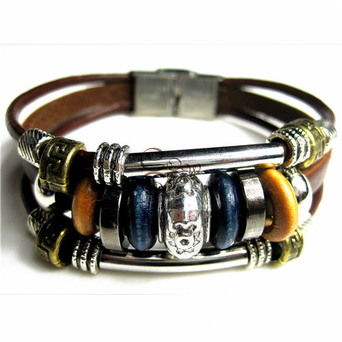 Retro ethnic woven leather bracelet handmade