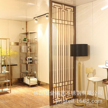 轻奢不锈钢长虹玻璃屏风隔断入户现代简约洗漱台客厅镂空铁艺玄关