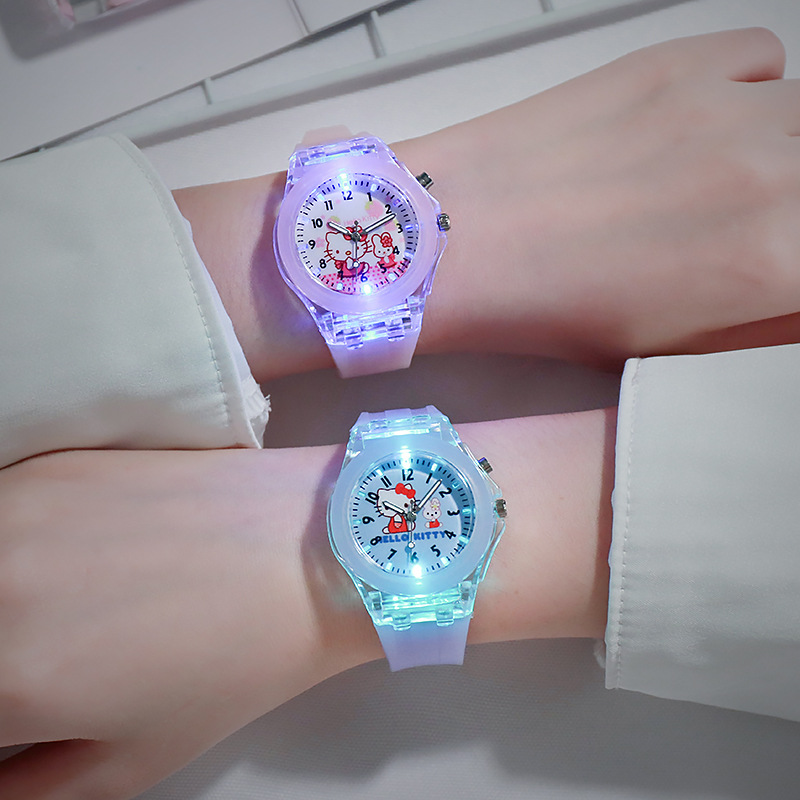 Nuevo reloj digital de dibujos animados hellokitty para niños, reloj luminoso para estudiantes, reloj led al por mayor
