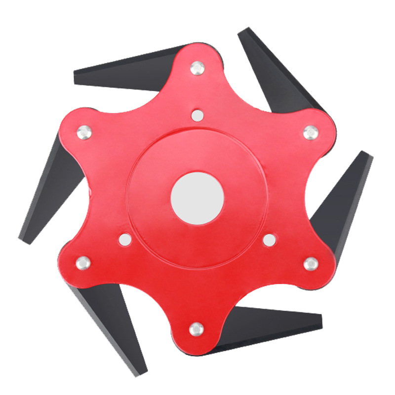 跨境促销六叶刀草坪割草片 割草机配件合金锰钢刀片农用6叶打草器