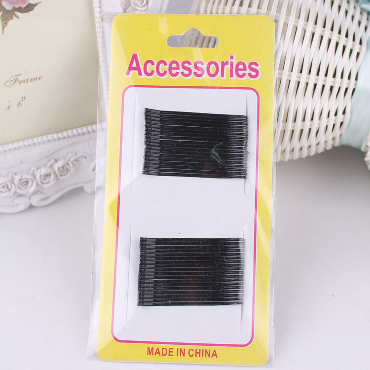 Boutique Korean headdress black one-word steel wire fine hairpin hair to create hairstyle 2 yuan shop accessories