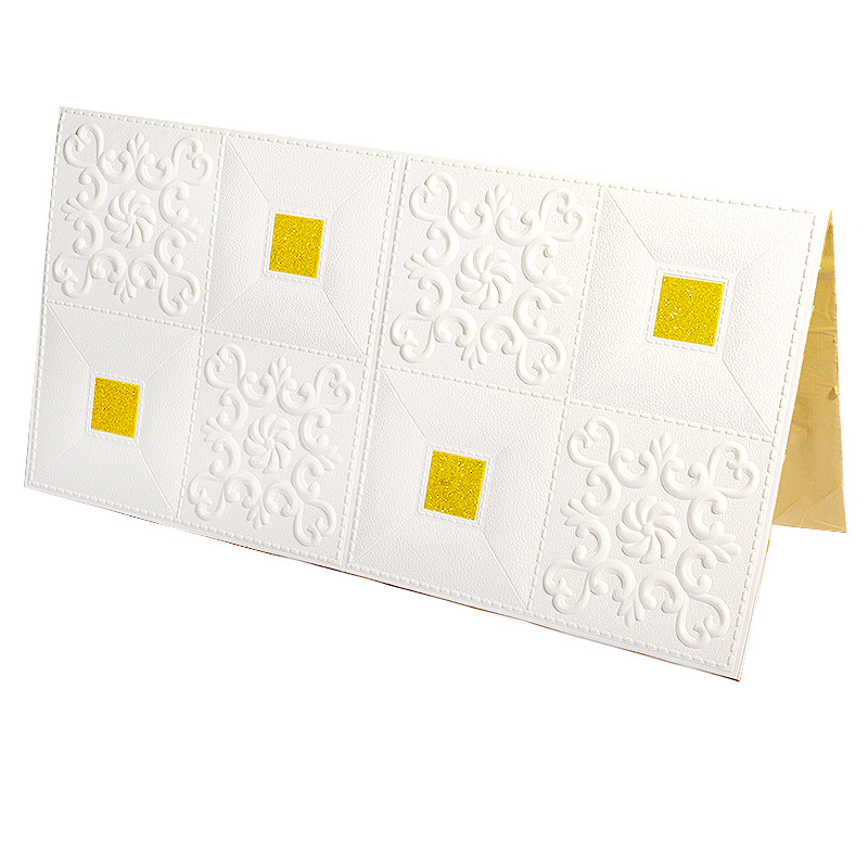 3D Stereo Wall Stickers Self-Adhesive Wallpaper Wallpaper Bedroom Ceiling Ceiling Foam Soft Bag Living Room Background Decorative Stickers