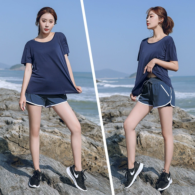 Одежда для йоги больших размеров, женская летняя свободная одежда для бега в тренажерном зале, спортивный костюм, толстый MM200 кг, быстросохнущая одежда для похудения