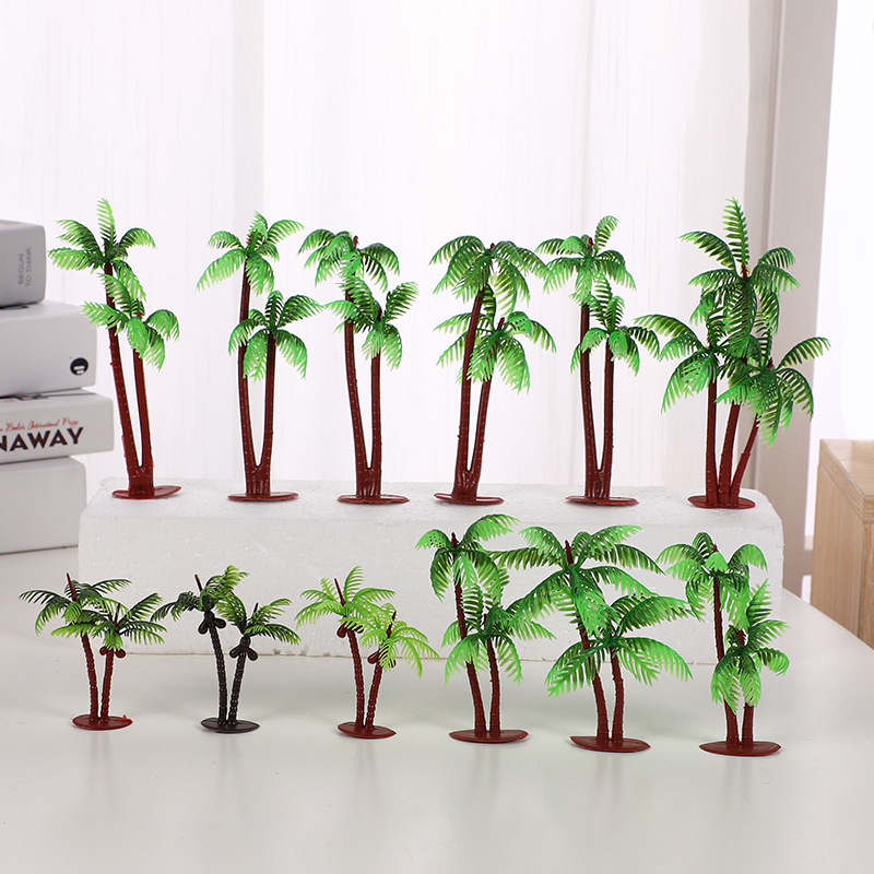 Cross-Border New Artificial Coconut Tree Sand Table Model Plant Model Artificial Green Plant Crafts Coconut Tree Wholesale in Stock