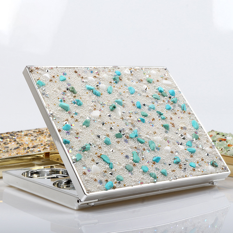 广州飒拉曼碎石烫钻贴片 背双面胶化妆盒眼影盒包材顶片DIY设计