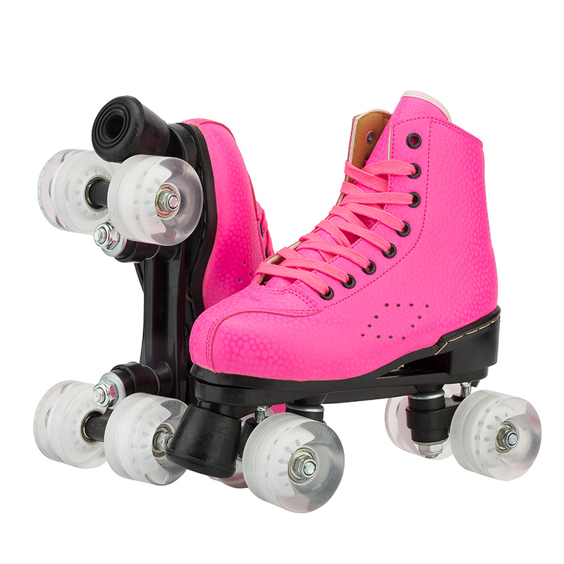 Nuevos patines zapatos de doble fila TikTok Net Red Hombres y mujeres de patinaje sobre ruedas patines flash zapatos para caminar al por mayor