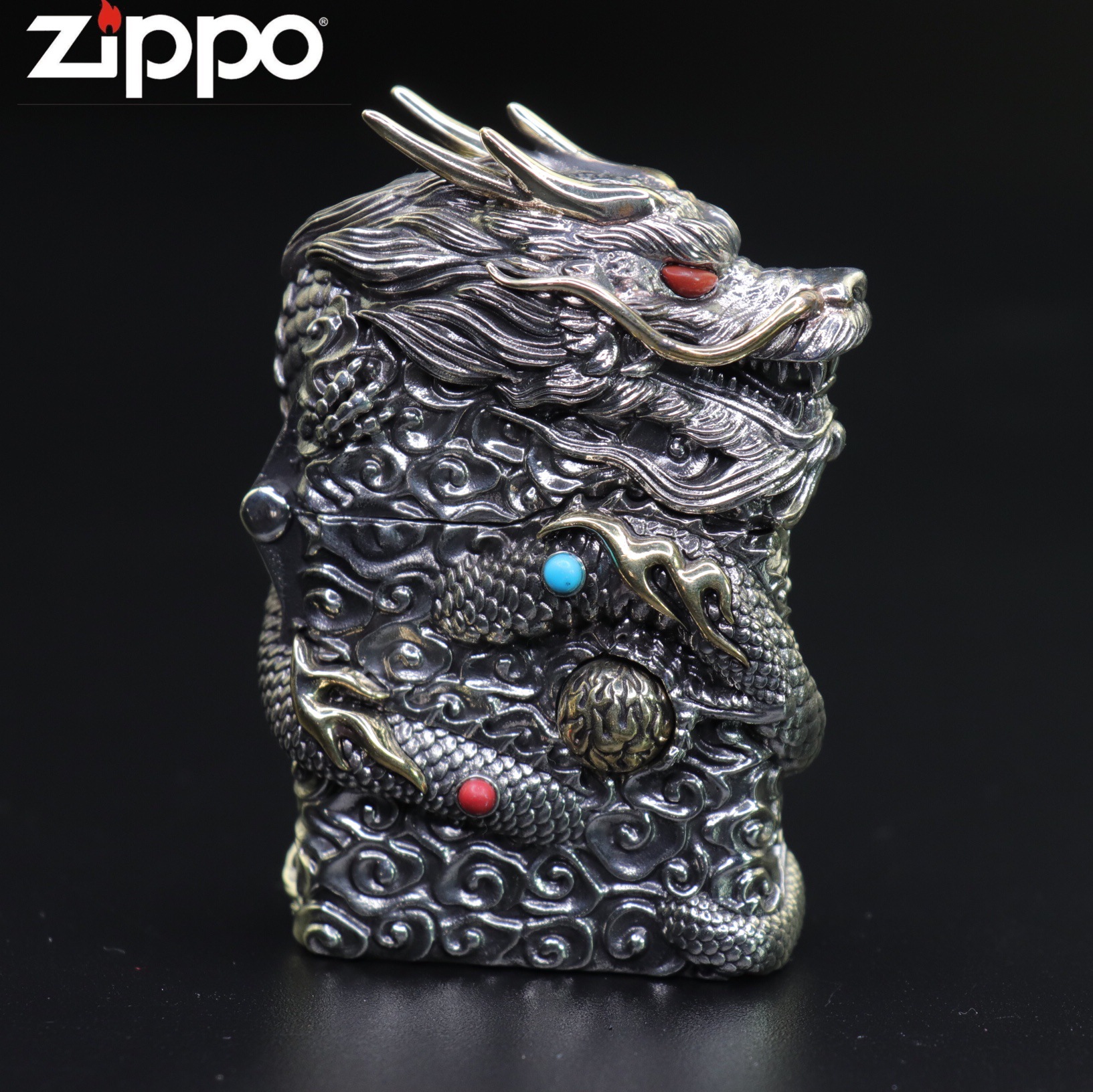 Zippo Zippo Pure Copper Handmade Lighter China Dragon Heavy Armor Kerosene Windproof Retro Collection Men's Gift