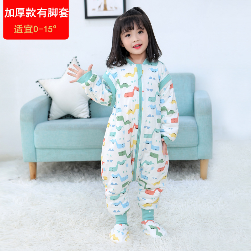 Bebé saco de dormir Otoño e Invierno anti-patada niños engrosados recién nacidos primavera y otoño bebé split-pierna saco de dormir