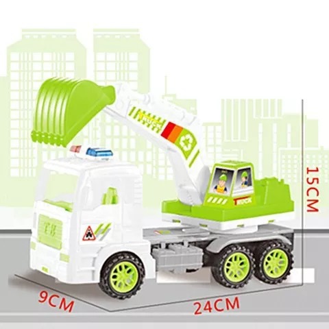 대형 녹색 굴삭기