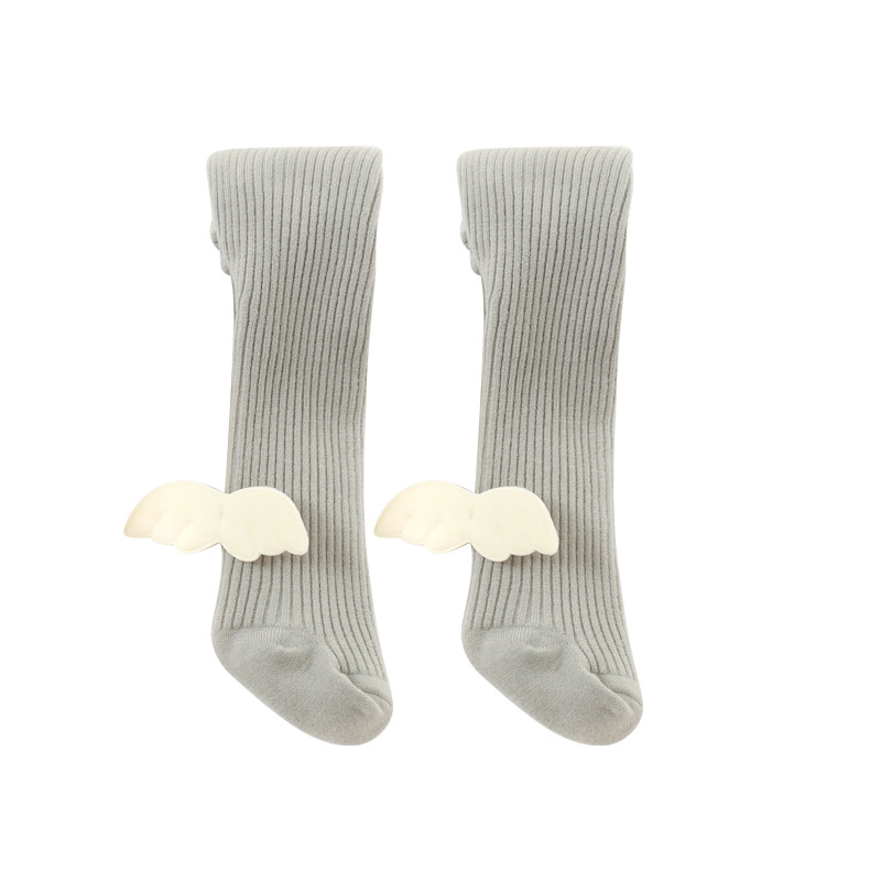 Pantimedias para niños Otoño e Invierno engrosadas polainas de bebé cálido con forro polar alas de estilo coreano calcetines de color sólido para niñas