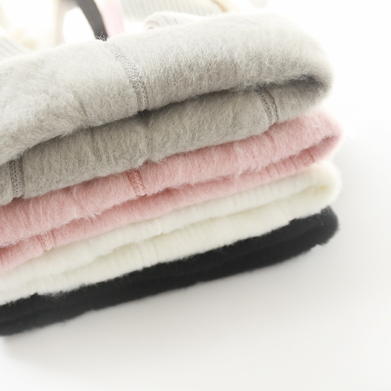 Pantimedias para niños Otoño e Invierno engrosadas polainas de bebé cálido con forro polar alas de estilo coreano calcetines de color sólido para niñas