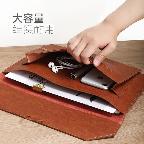 File bag a4 file bag men's large capacity document file large thickened leather storage custom logo
