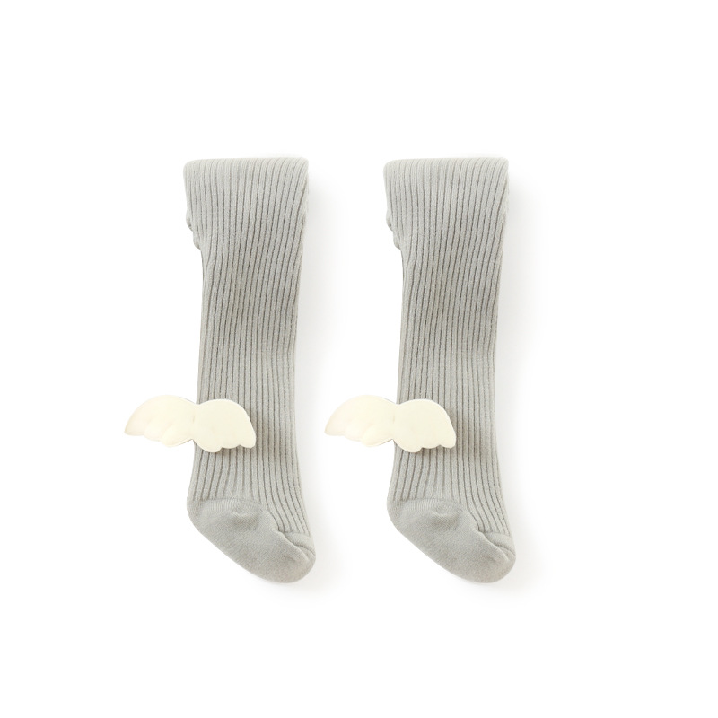 Pantimedias para niños Otoño e Invierno engrosadas polainas de bebé cálido con forro polar alas de estilo coreano calcetines de color sólido para niñas
