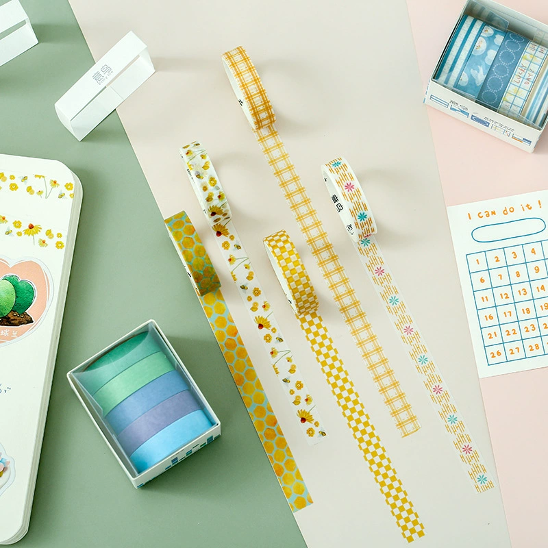 Decoration Washi Tape Set (ETORI) 10-Pattern Creative Paper Tape Box, 5-Volume Basic Series