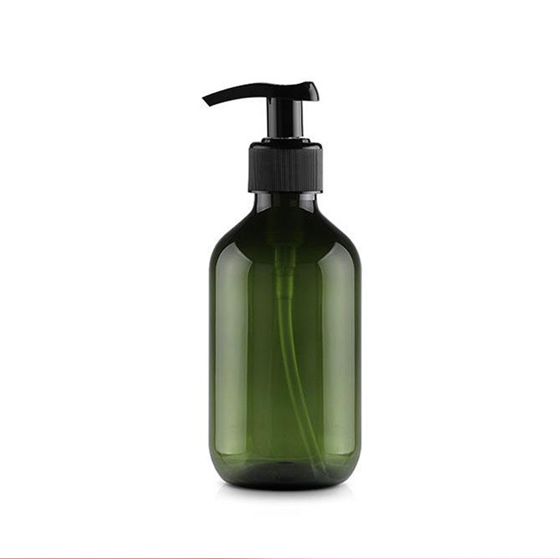 Hotel Gel de ducha botella de champú 500ml hombro redondo sub-botella de masaje botella de aceite esencial para mascotas botella de bomba de loción marrón