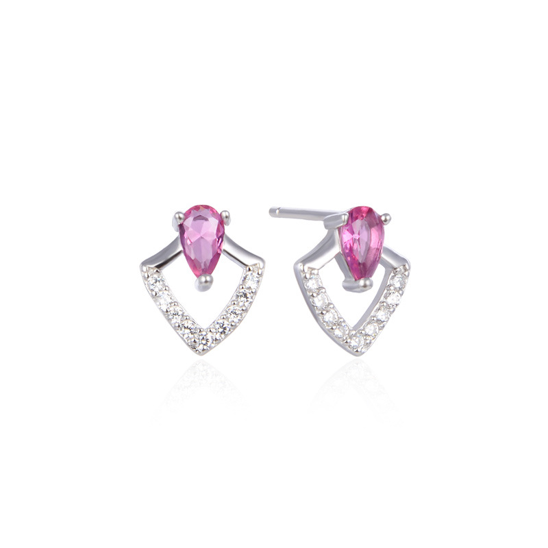 Estilo coreano s925 plata pendientes elegantes de cristal de las mujeres pendientes creativos de la moda japonesa pendientes de diamantes de una sola pieza de entrega