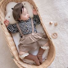 婴儿包屁衣0-2岁女宝宝春装婴儿吊带哈衣婴儿连体衣周岁礼服EL203