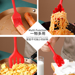 跨境專供硅膠湯勺鍋鏟10件套不粘鍋硅膠鏟耐高溫硅膠廚具套裝批發