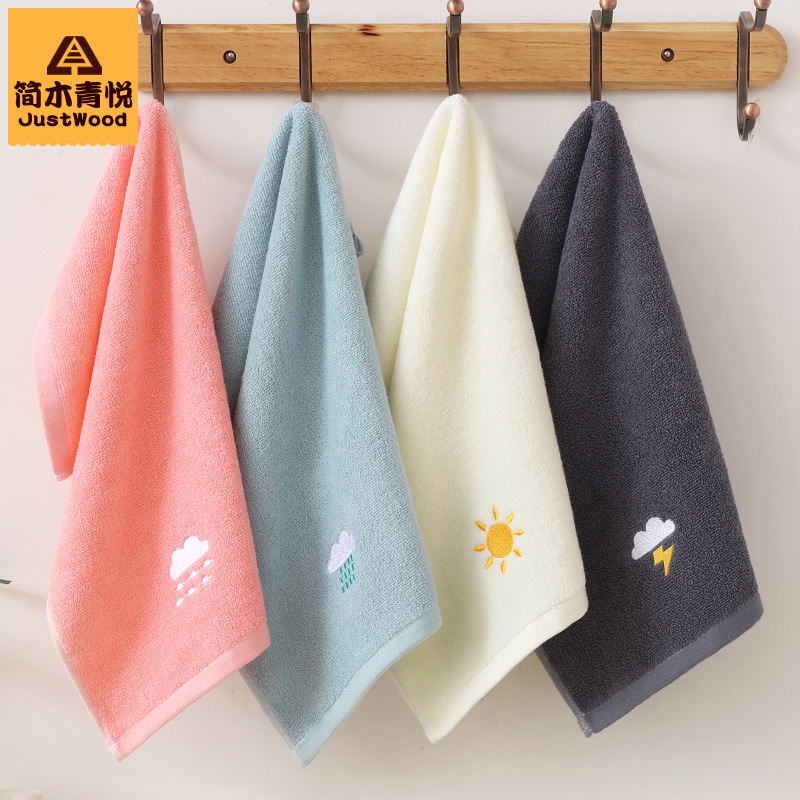 Pure cotton towel Net Red Weather face towel embroidered cute soft absorbent baby children's towel wholesale