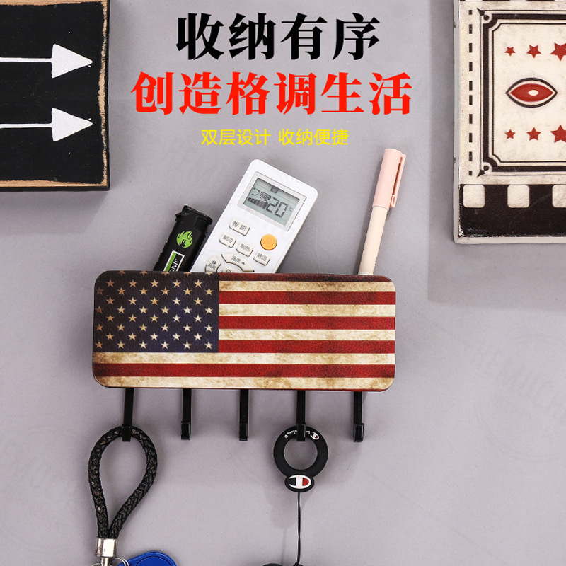 Entry Door Key Hook Creative Wall Storage Rack Nordic Entrance Wall Storage Box Kitchen Wall Hanging Punch-Free