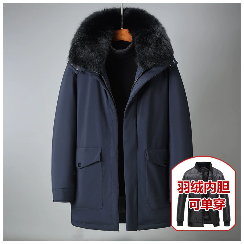 Новый трансграничный оптовый пуховик мужской средней и длинной внешней торговли Европа и США разборка 506070 лет пальто