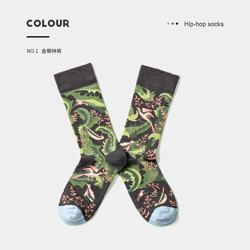 Cotton Crew Socks For Women Autumn Winter Trendy Jacquard Pattern_voghion.com